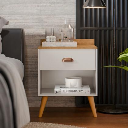 Imagem de Mesa De Cabeceira Estilo Retrô Pés Palito Pérola New - Várias Cores