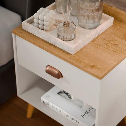 Imagem de Mesa De Cabeceira Estilo Retrô Pés Palito Pérola New - Várias Cores