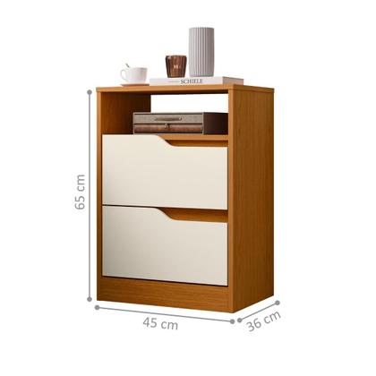 Imagem de Mesa de Cabeceira Flex 2 Gavetas Cantu Cinamomo Off White