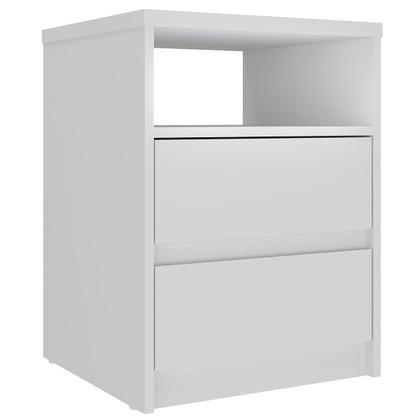 Imagem de Mesa de Cabeceira Gales 2 Gavetas 100% Mdf Branco - Mambel
