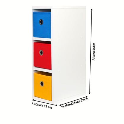 Imagem de Mesa de Cabeceira gaveteiro com 3 gavetas  18x55x30cm