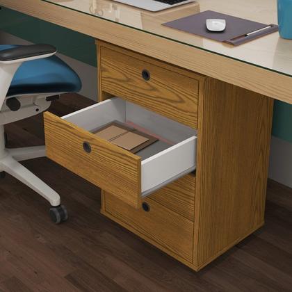 Imagem de Mesa de Cabeceira Gaveteiro Multiuso Classic 4 Gavetas Escritorio/ Quarto Madeirado