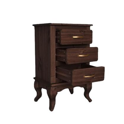 Imagem de Mesa De Cabeceira Grande 3 Gavetas Madeira Maciça Imbuia Shop JM