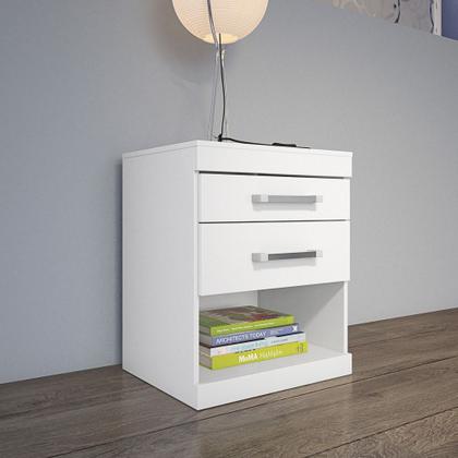 Imagem de mesa de cabeceira Havana Plus 2 Gavetas Branco/Fucsia - Santos Andirá