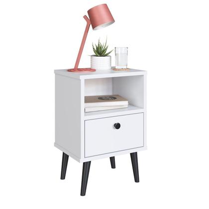 Imagem de Mesa de Cabeceira Infantil 1 Gaveta Quarto Branco