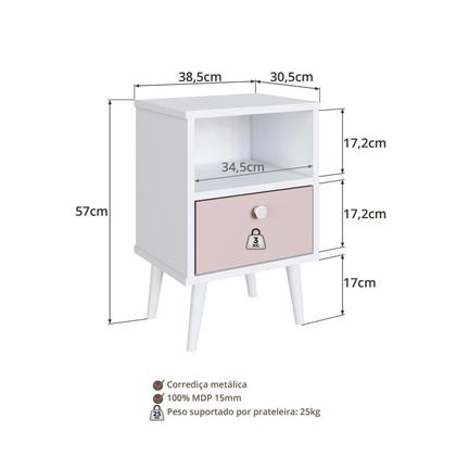 Imagem de Mesa de Cabeceira Infantil 1 Gaveta Quarto