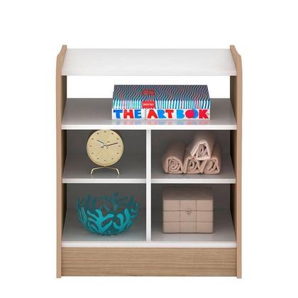 Imagem de Mesa de Cabeceira Infantil 1 Porta 2 Peças Amore Carvalho / Branco - Qmovi