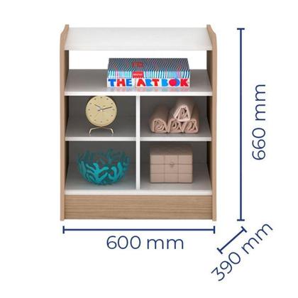 Imagem de Mesa de Cabeceira Infantil 1 Porta 2 Peças Amore Carvalho / Branco - Qmovi