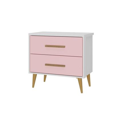 Imagem de Mesa de Cabeceira Infantil Arco-íris Espresso Móveis Branco/Rosa