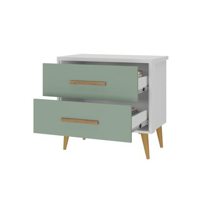 Imagem de Mesa de Cabeceira Infantil Arco-íris Espresso Móveis Branco/Verde