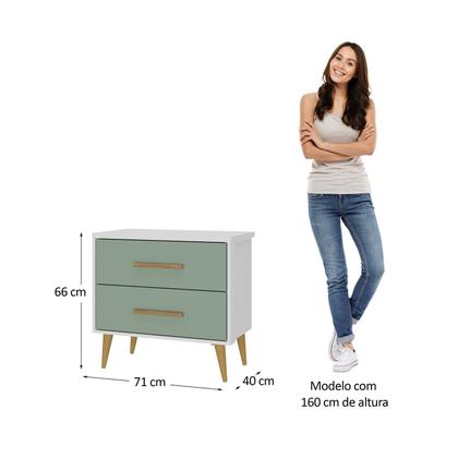 Imagem de Mesa de Cabeceira Infantil Arco-íris Espresso Móveis Branco/Verde