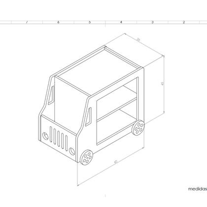 Imagem de Mesa de cabeceira infantil carrinho com rodizios 100% mdf