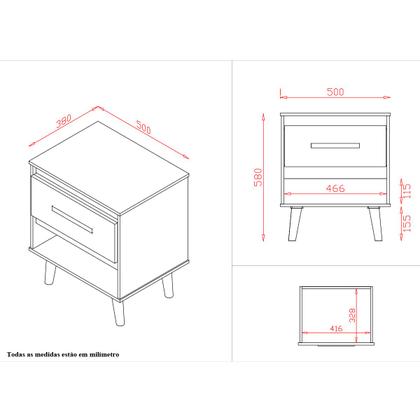 Imagem de Mesa de Cabeceira Ipê 1 Gaveta MB1