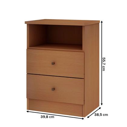 Imagem de Mesa de Cabeceira Irlanda 2 Gavetas Freijó - Genialflex