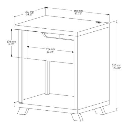 Imagem de Mesa de Cabeceira JB 1010 Várias Cores Mesinha Apoio Decorativa de Canto Quarto Cama Criado Moderno