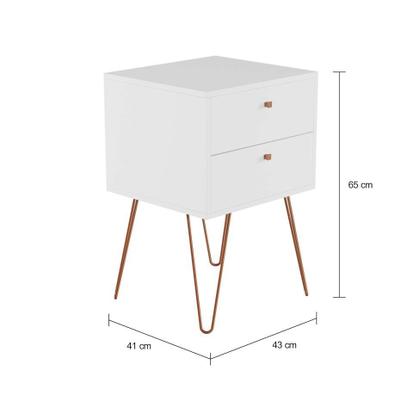 Mesa de Cabeceira Koper 2 GV Branca - Mobly Imagem de Mesa de Cabeceira Koper 2 GV Branca