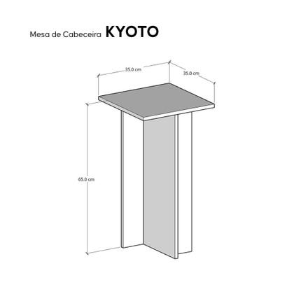 Imagem de Mesa De Cabeceira Kyoto 35x35x65cm Nogal Quarto