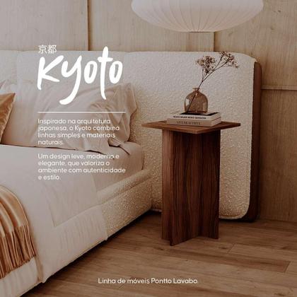 Imagem de Mesa de Cabeceira Kyoto Nogal Cama Quarto Sala 35x65cm