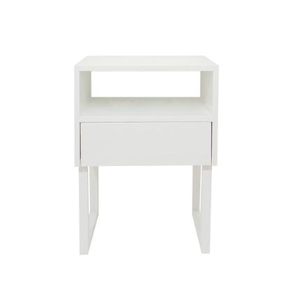Imagem de Mesa de Cabeceira Lateral Nicho com Gaveteiro Square Branco Laca