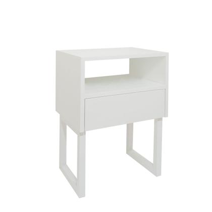 Imagem de Mesa de Cabeceira Lateral Nicho com Gaveteiro Square Branco Laca