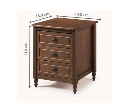 Imagem de Mesa de Cabeceira Lile 3 Gavetas Madeira Maciça Weihermann