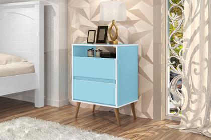 Imagem de Mesa de Cabeceira Lotus 2 Gav-  Azul J&A Moveis