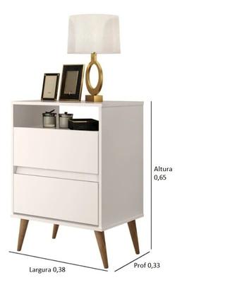 Imagem de Mesa de Cabeceira Lotus 2 gavetas Off white - Comprar Moveis em Casa