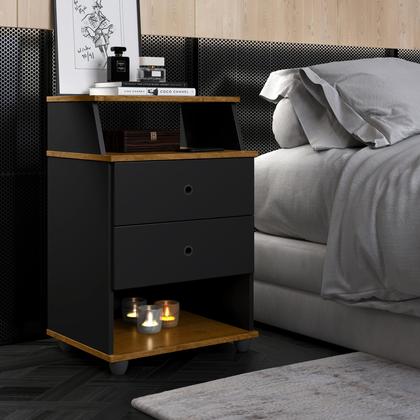 Imagem de Mesa de Cabeceira Luxo Com 2 Gavetas