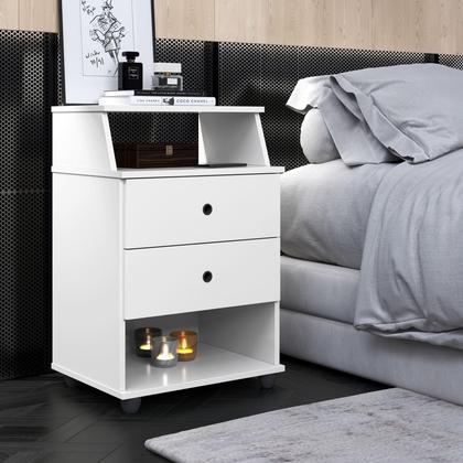 Imagem de Mesa de Cabeceira Luxo Com 2 Gavetas