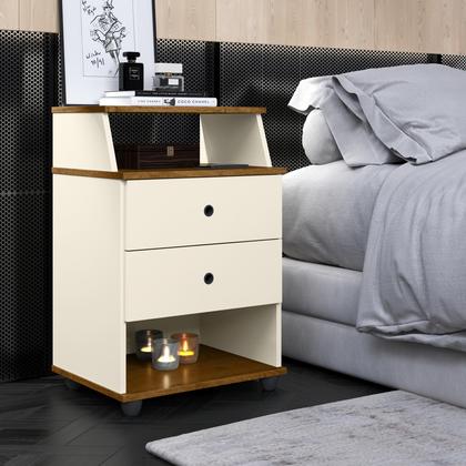 Imagem de Mesa de Cabeceira Luxo Com 2 Gavetas