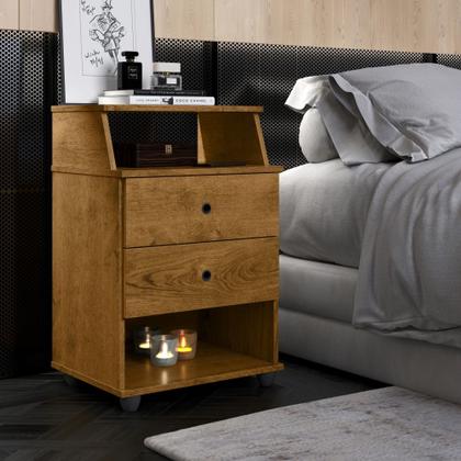 Imagem de Mesa de Cabeceira Luxo Com 2 Gavetas