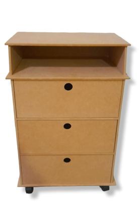 Imagem de Mesa De Cabeceira Luxo New 3 Gavetas E Nicho Decoração Mdf