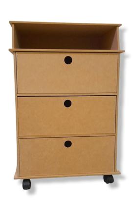 Imagem de Mesa De Cabeceira Luxo New 3 Gavetas E Nicho Decoração Mdf