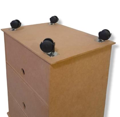 Imagem de Mesa De Cabeceira Luxo New 3 Gavetas E Nicho Decoração Mdf