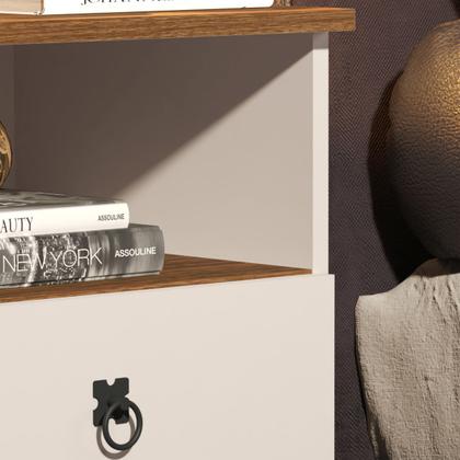 Imagem de Mesa De Cabeceira Madri 2 Gavetas Retrô - Jalmac Móveis