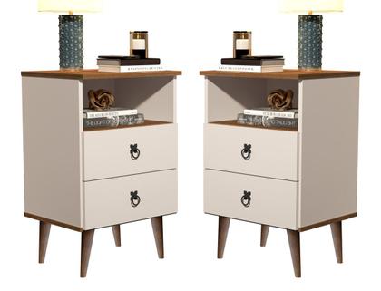 Imagem de Mesa De Cabeceira Madri 2 Gavetas Retrô - Jalmac Móveis