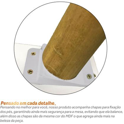 Imagem de Mesa De Cabeceira Mdf Nicho Pé Palito Branco Retrô