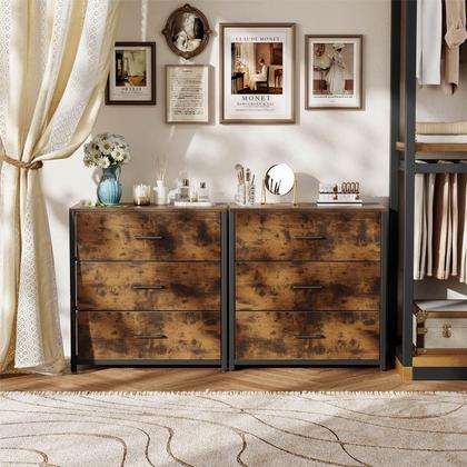 Imagem de Mesa de cabeceira Memobarco com 3 gavetas e armários de tecido