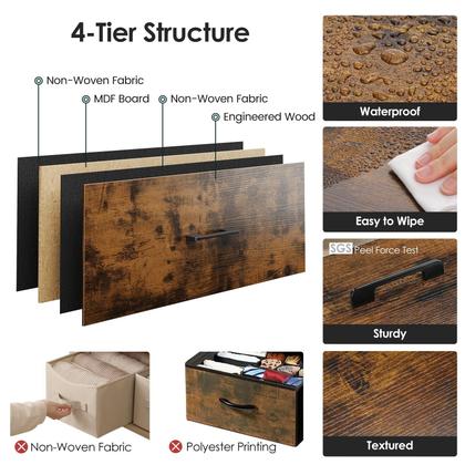 Imagem de Mesa de cabeceira Memobarco com 3 gavetas e armários de tecido