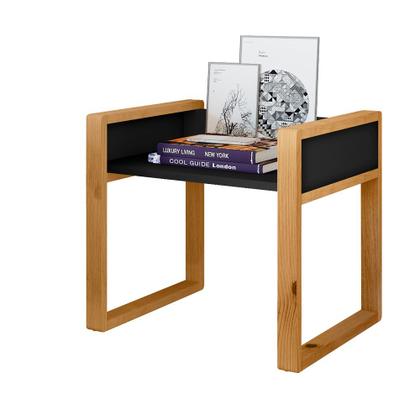 Imagem de Mesa De Cabeceira Mesinha Lateral De Apoio Madeira New Luxo Preto