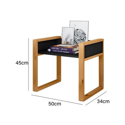 Imagem de Mesa De Cabeceira Mesinha Lateral De Apoio Madeira New Luxo Preto