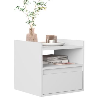 Imagem de Mesa de Cabeceira Minerva Suspensa 1 porta basculante - Branco