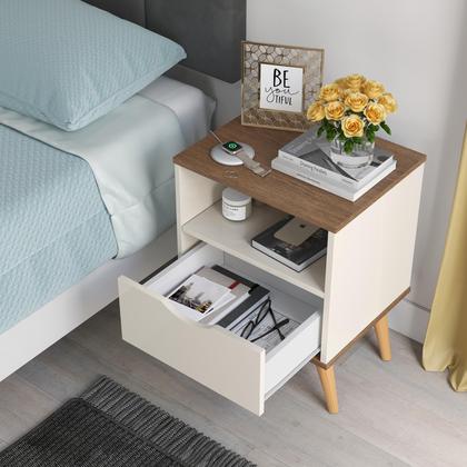 Imagem de Mesa de Cabeceira Moderna 1 Gaveta Para Quarto
