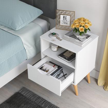 Imagem de Mesa de Cabeceira Moderna 1 Gaveta Para Quarto
