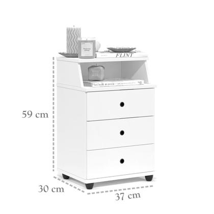 Imagem de Mesa de Cabeceira Moderna Luxo 3 Gavetas Pés Fixo Decoração Quarto