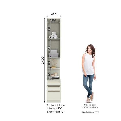 Imagem de Mesa de Cabeceira Modulada 2 Portas 3 Gav Areia