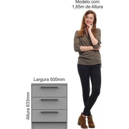 Imagem de Mesa de Cabeceira Modulada 3 Gavetas Requinte+ 100% MDF