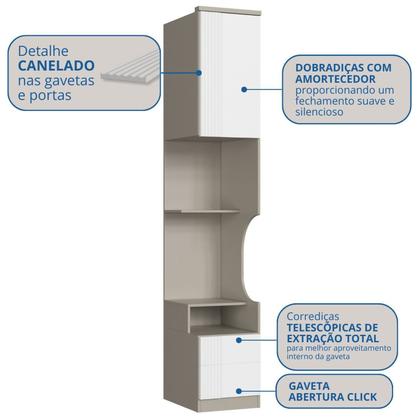Imagem de Mesa de Cabeceira Modulada Reto 1 Porta 2 Gavetas Elegance