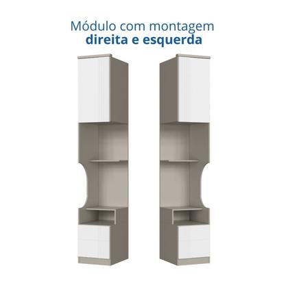 Imagem de Mesa de Cabeceira Modulada Reto 1 Porta 2 Gavetas Elegance