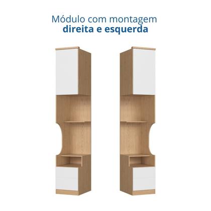 Imagem de Mesa de Cabeceira Modulada Reto 1 Porta 2 Gavetas Elegance